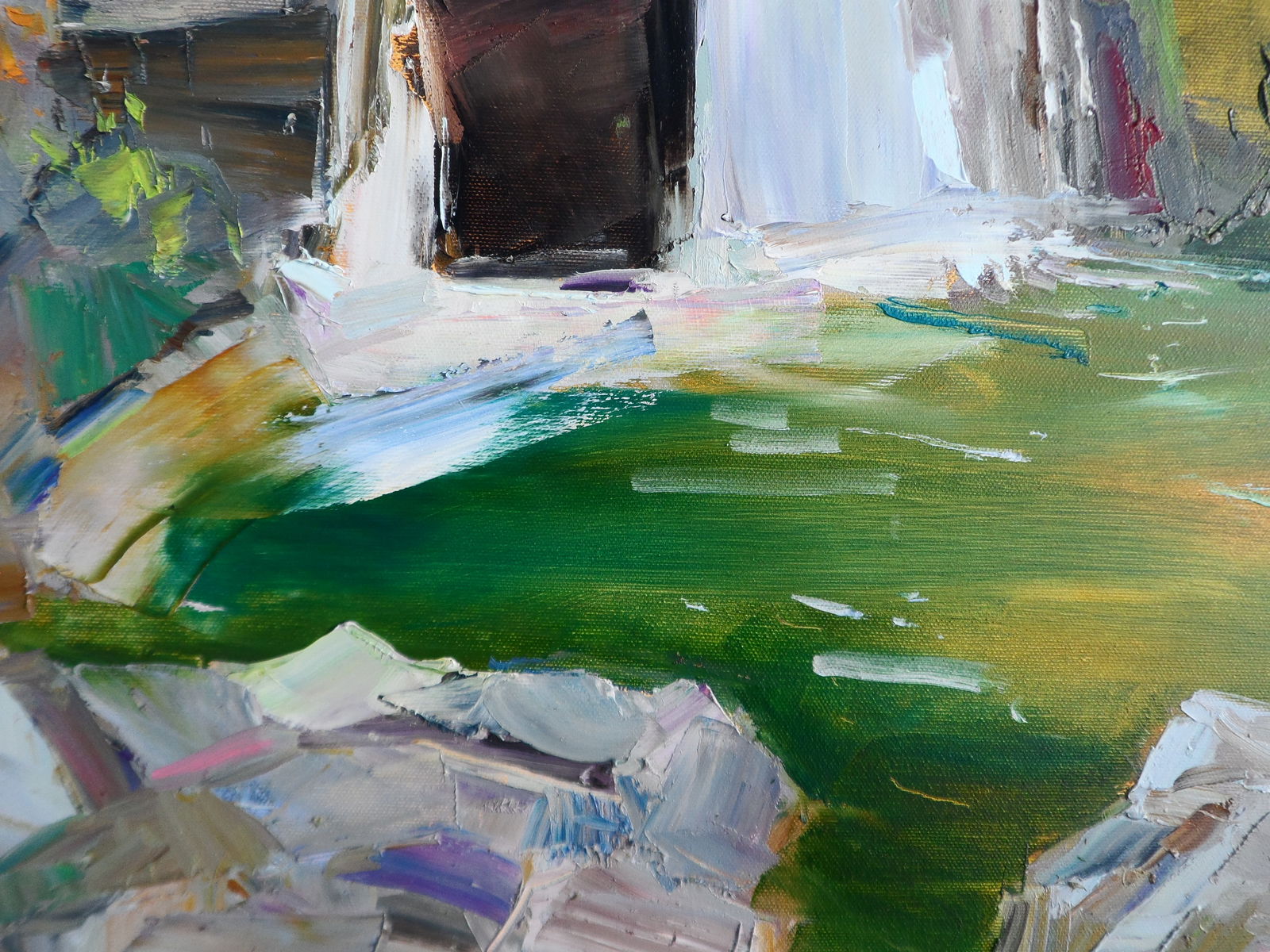 Oil painting Mountain river in Forest Yegor Dulin - 7