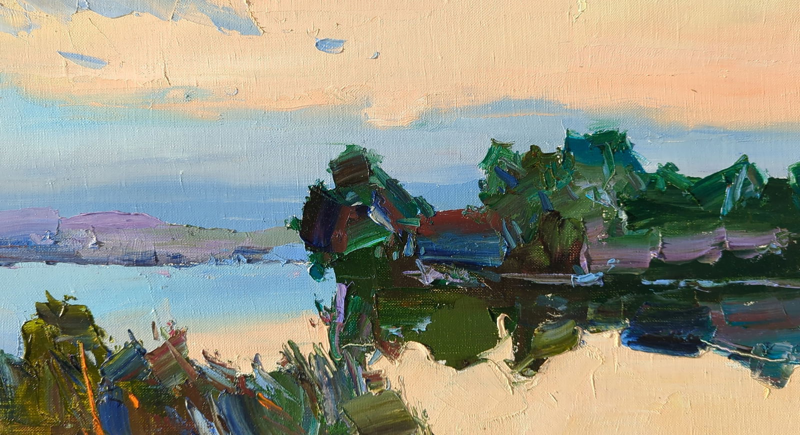 Oil painting Evening of silence by the river Yegor Dulin - 3