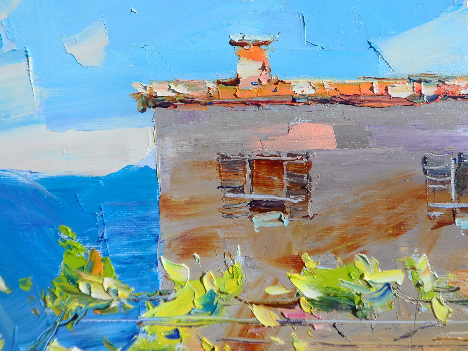 Oil painting Sunny Day in a Coastal City Yegor Dulin - 2