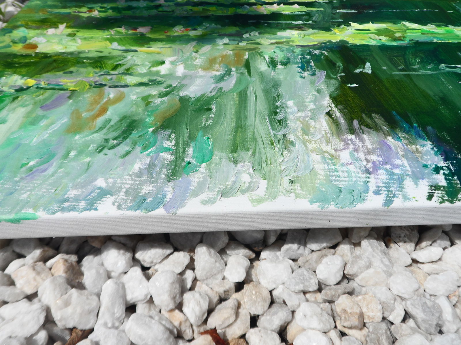 Oil painting Water Lilies in a Forest Lake Yegor Dulin - 10