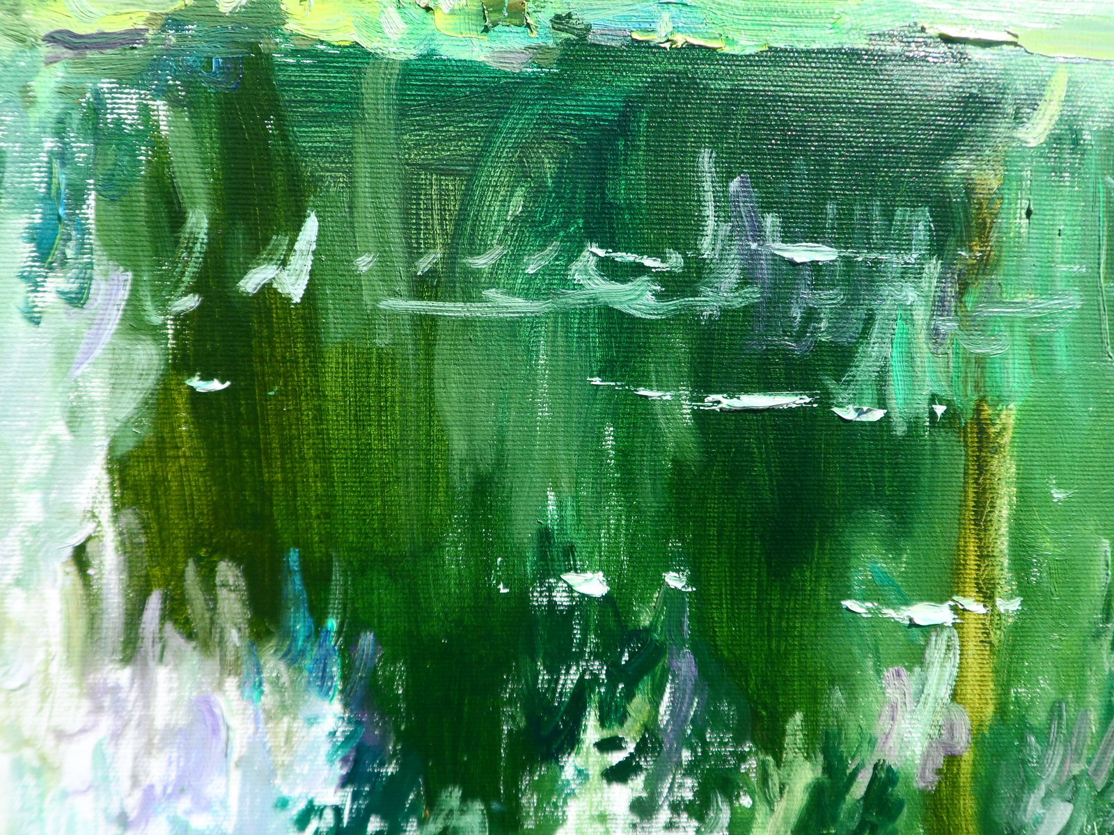 Oil painting Water Lilies in a Forest Lake Yegor Dulin - 6