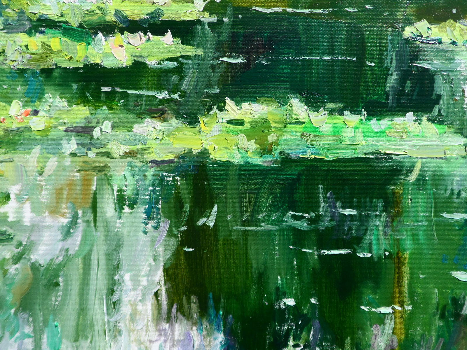 Oil painting Water Lilies in a Forest Lake Yegor Dulin - 7