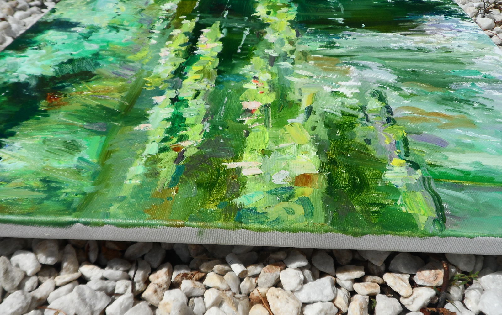 Oil painting Water Lilies in a Forest Lake Yegor Dulin - 9