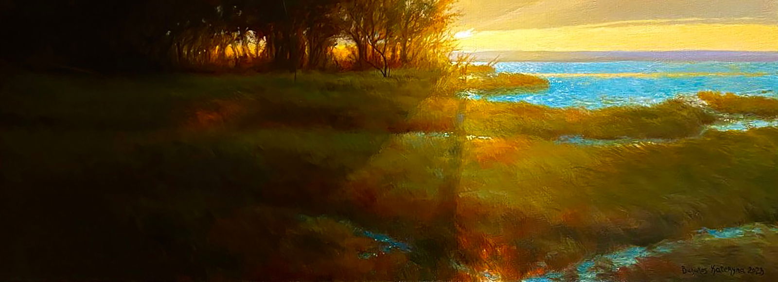 Oil painting Evening landscape Kateryna Bukuros - 8