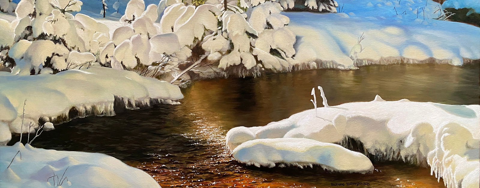 Oil painting Winter forest Kateryna Bukuros - 7