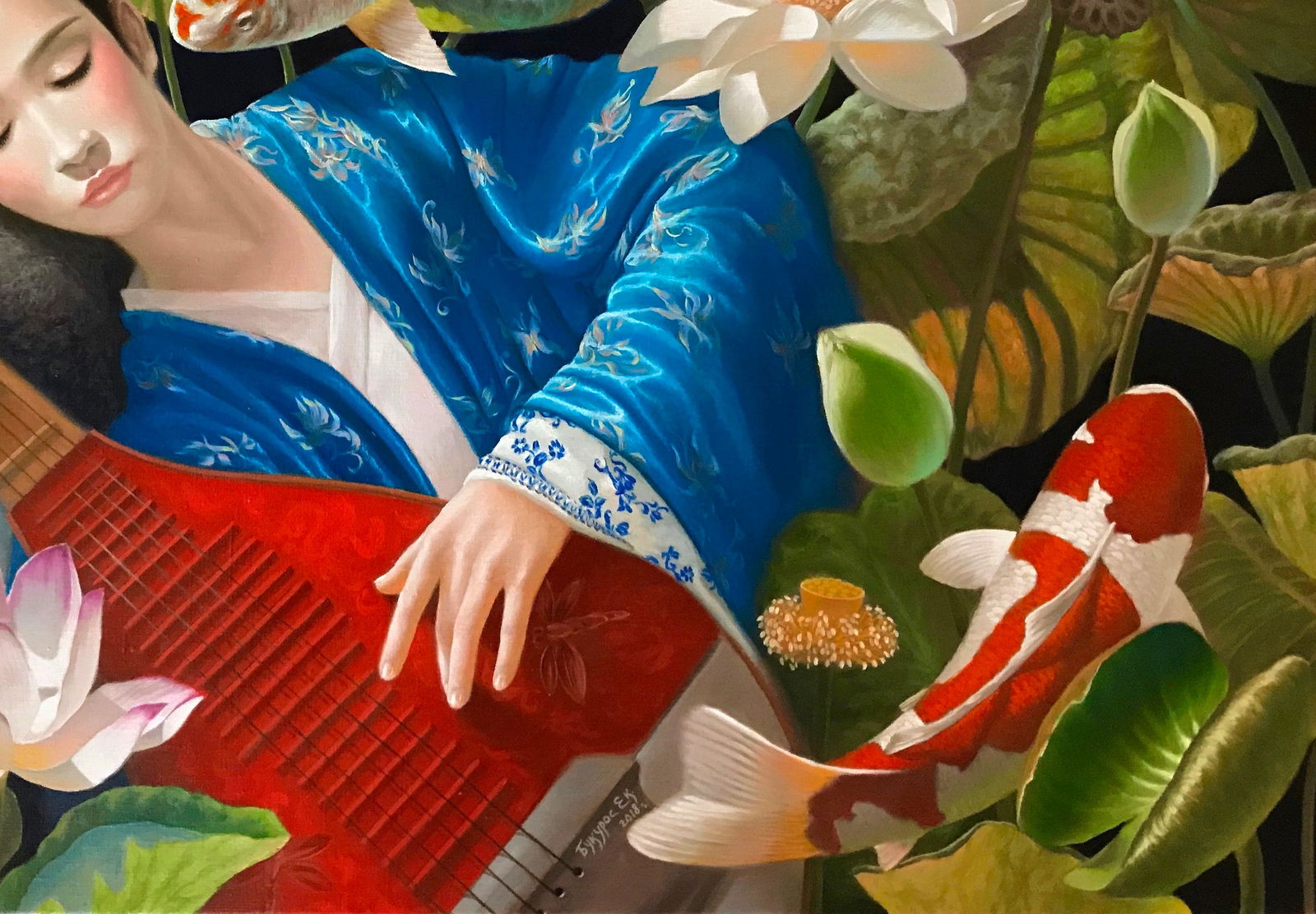 Oil painting Thoughts for a girl Kateryna Bukuros - 5