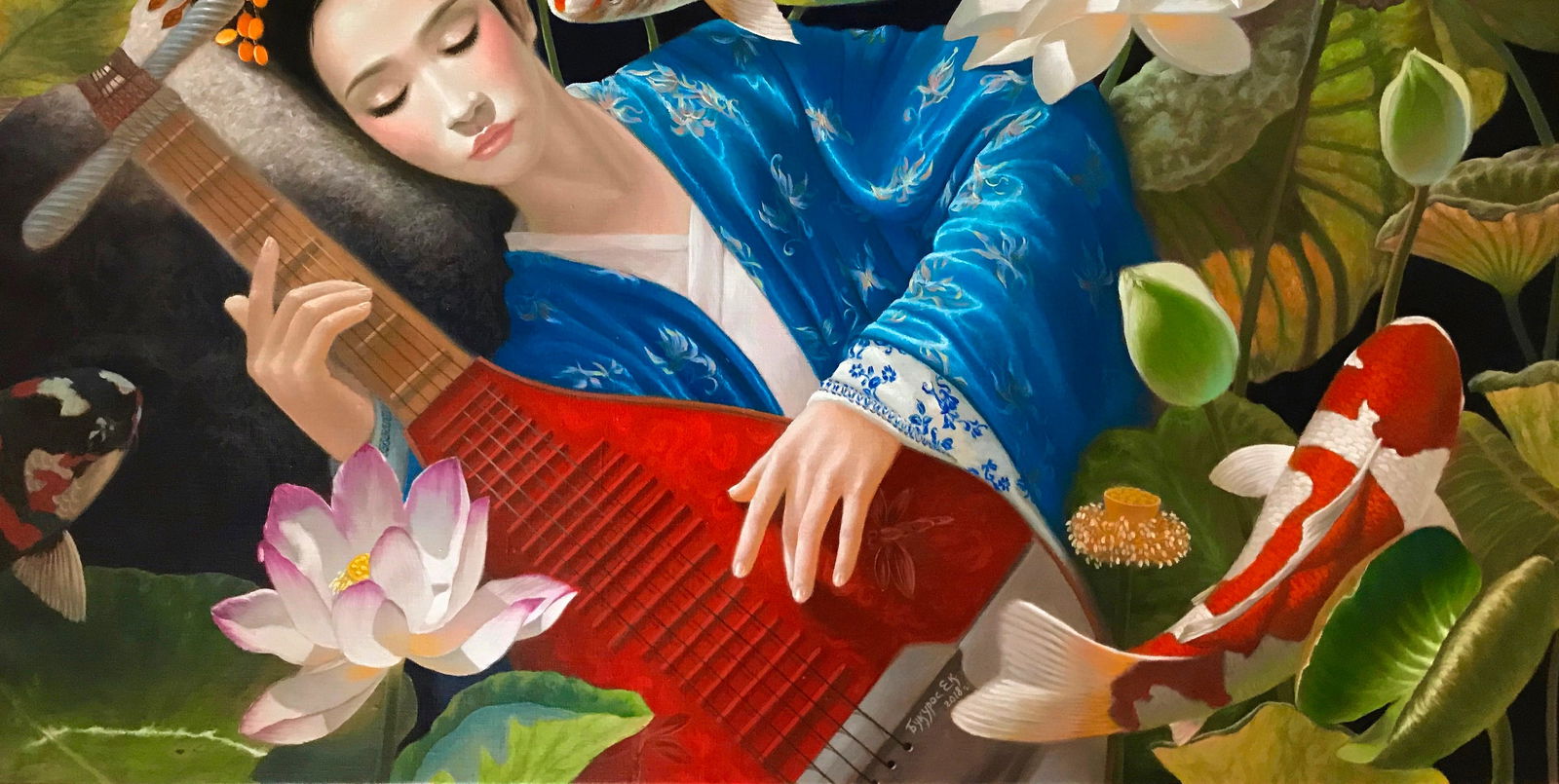 Oil painting Thoughts for a girl Kateryna Bukuros - 8