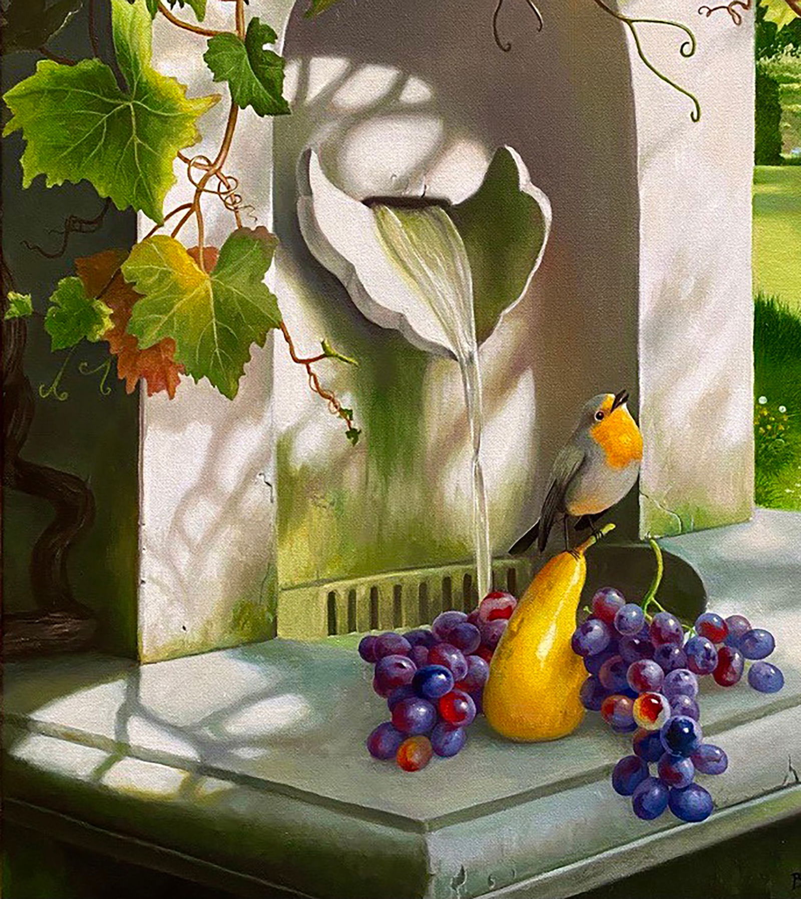 Oil painting Garden with a fountain Kateryna Bukuros - 4