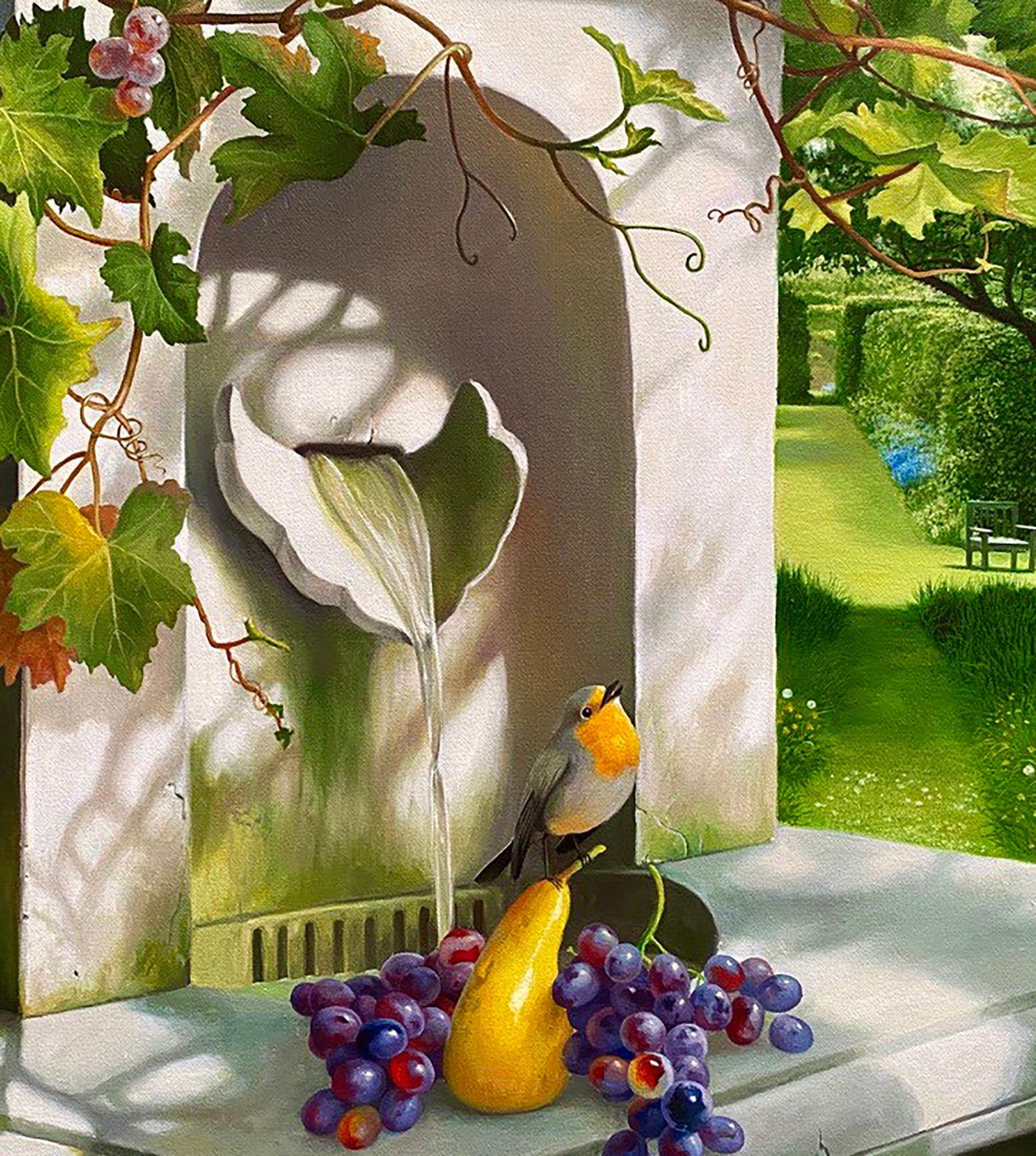 Oil painting Garden with a fountain Kateryna Bukuros - 8