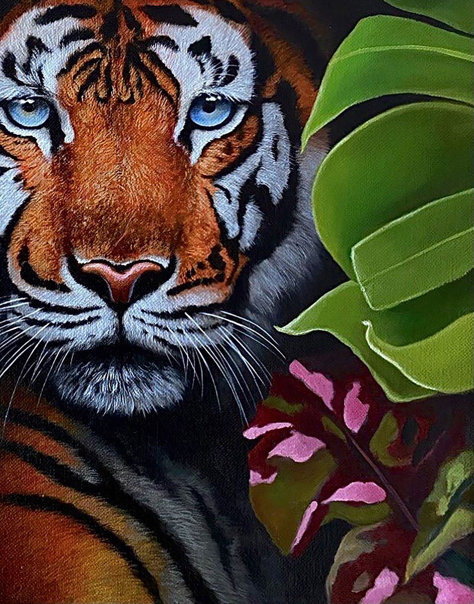 Oil painting Tiger in the bushes Kateryna Bukuros - 5