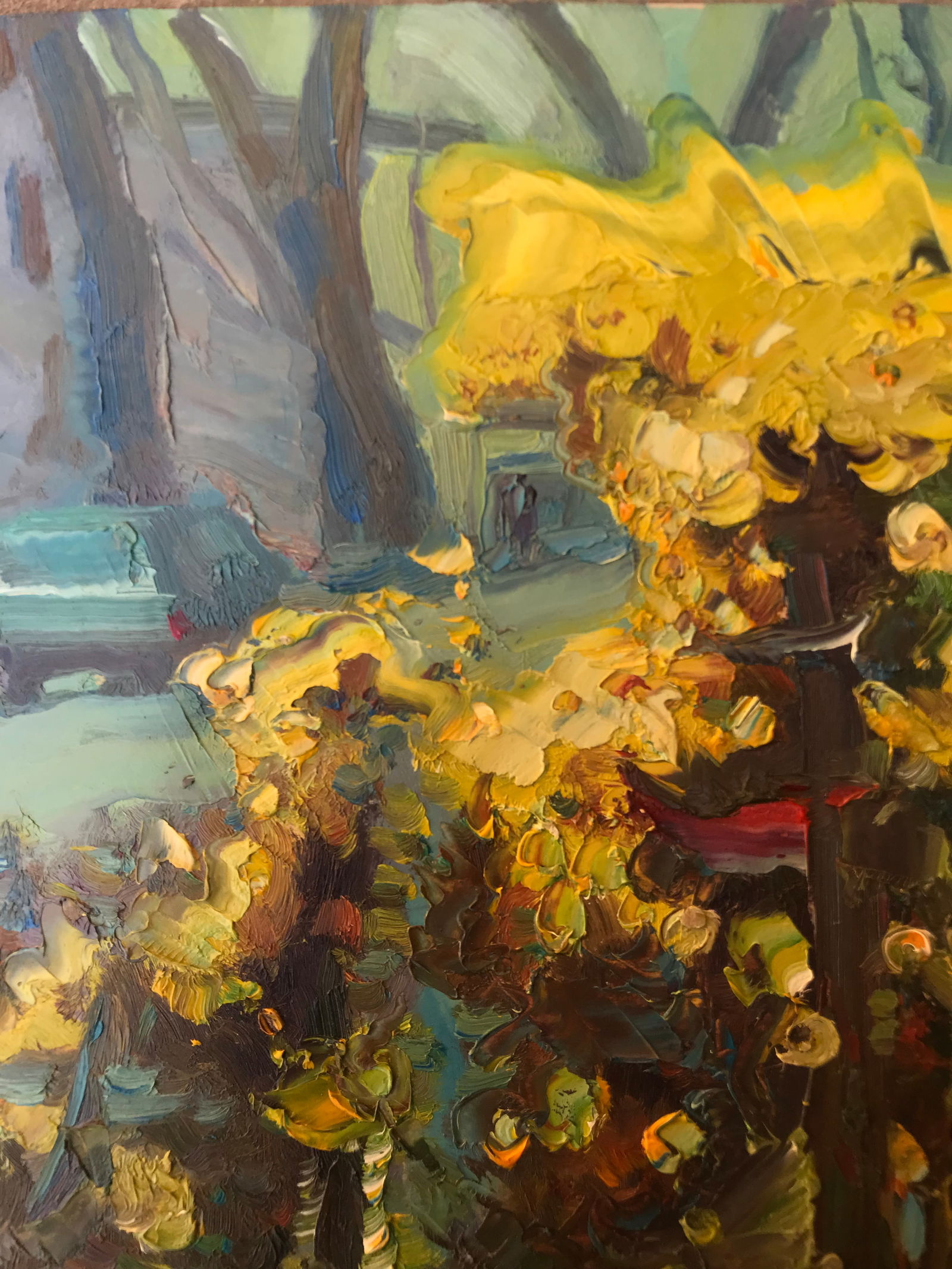 Abstract Oil painting Autumn flowers Onyshchenko - 3