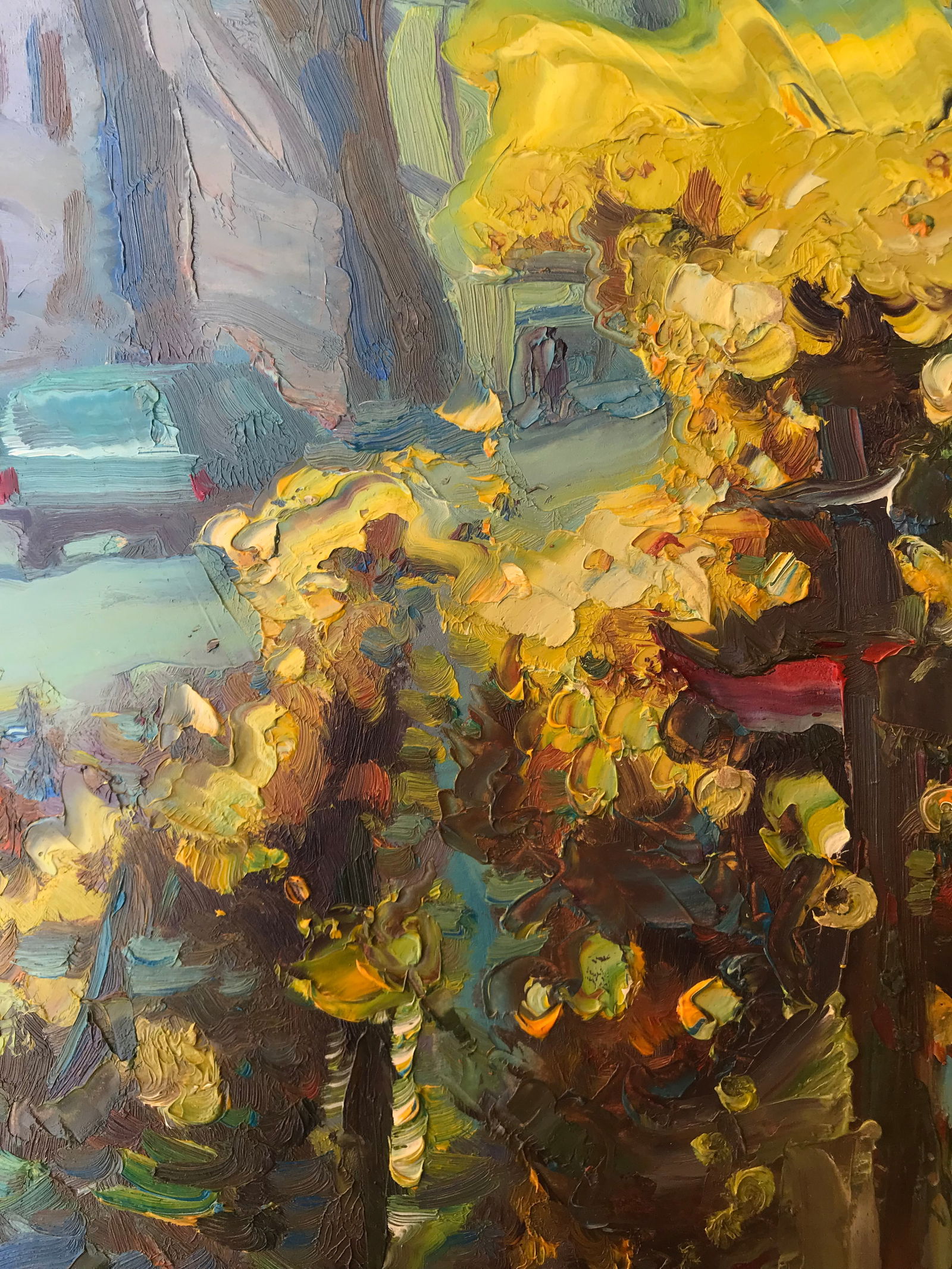 Abstract Oil painting Autumn flowers Onyshchenko - 4