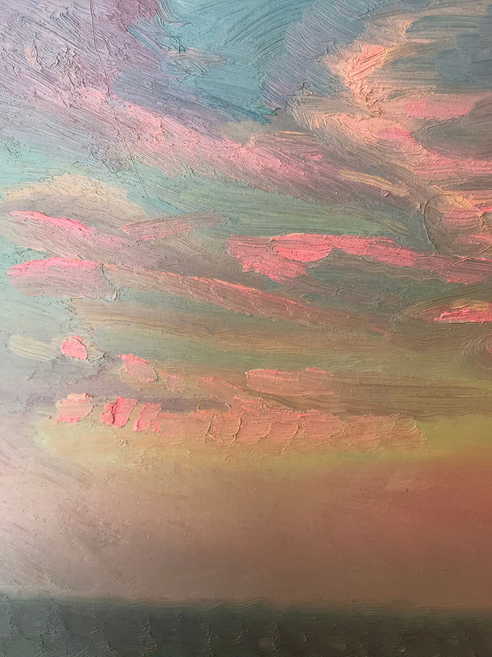 Abstract Oil painting Pink evening at sea Onyshchenko - 3