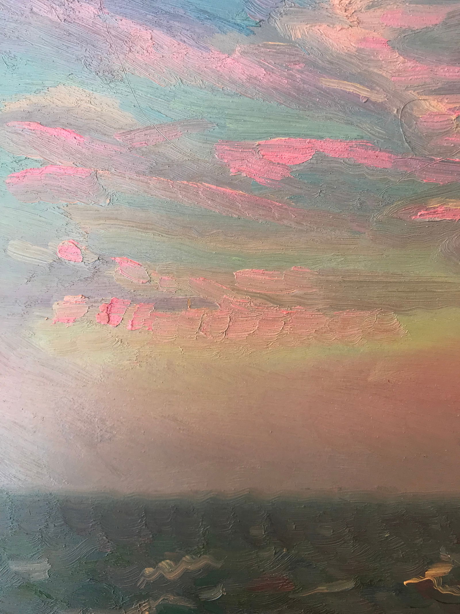 Abstract Oil painting Pink evening at sea Onyshchenko - 4