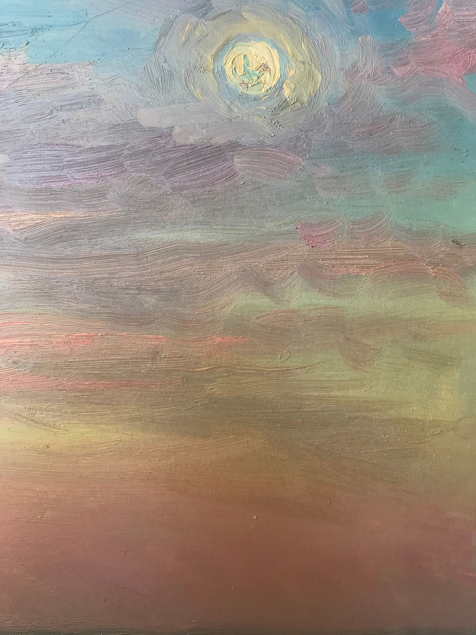 Abstract Oil painting Pink evening at sea Onyshchenko - 8