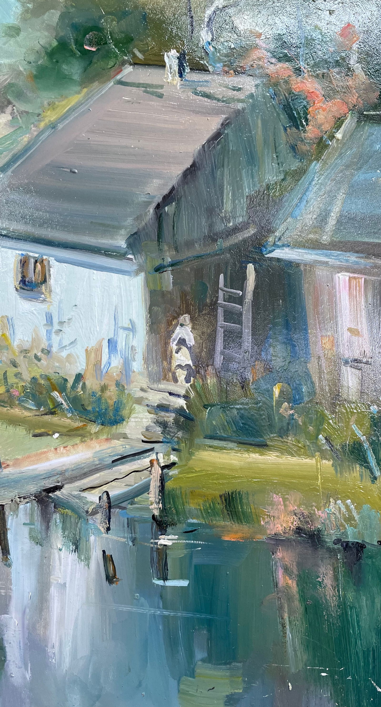 Oil painting House near river Ivan Romanyuk - 2
