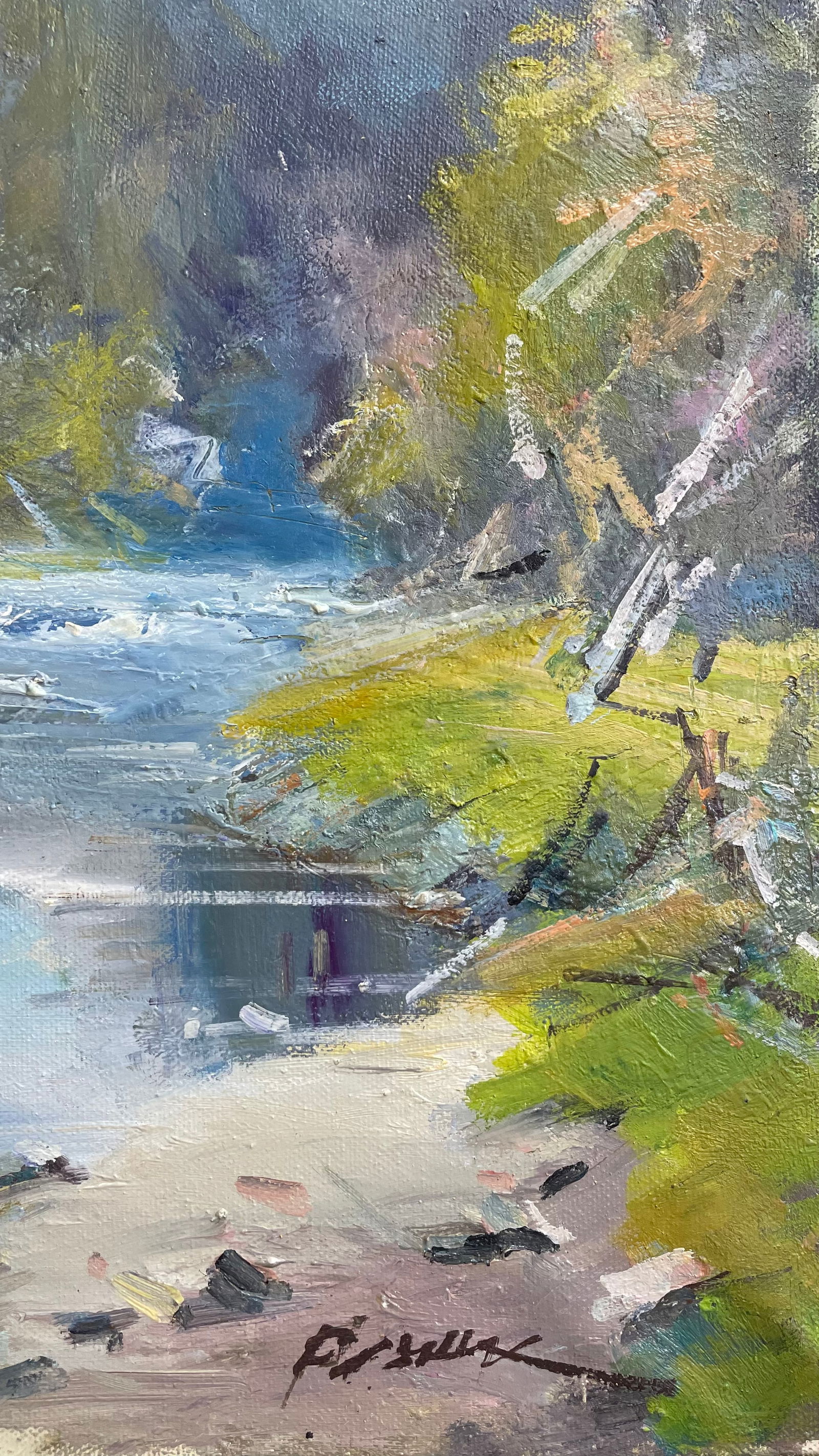 Oil painting Mountain's stream Ivan Romanyuk - 2