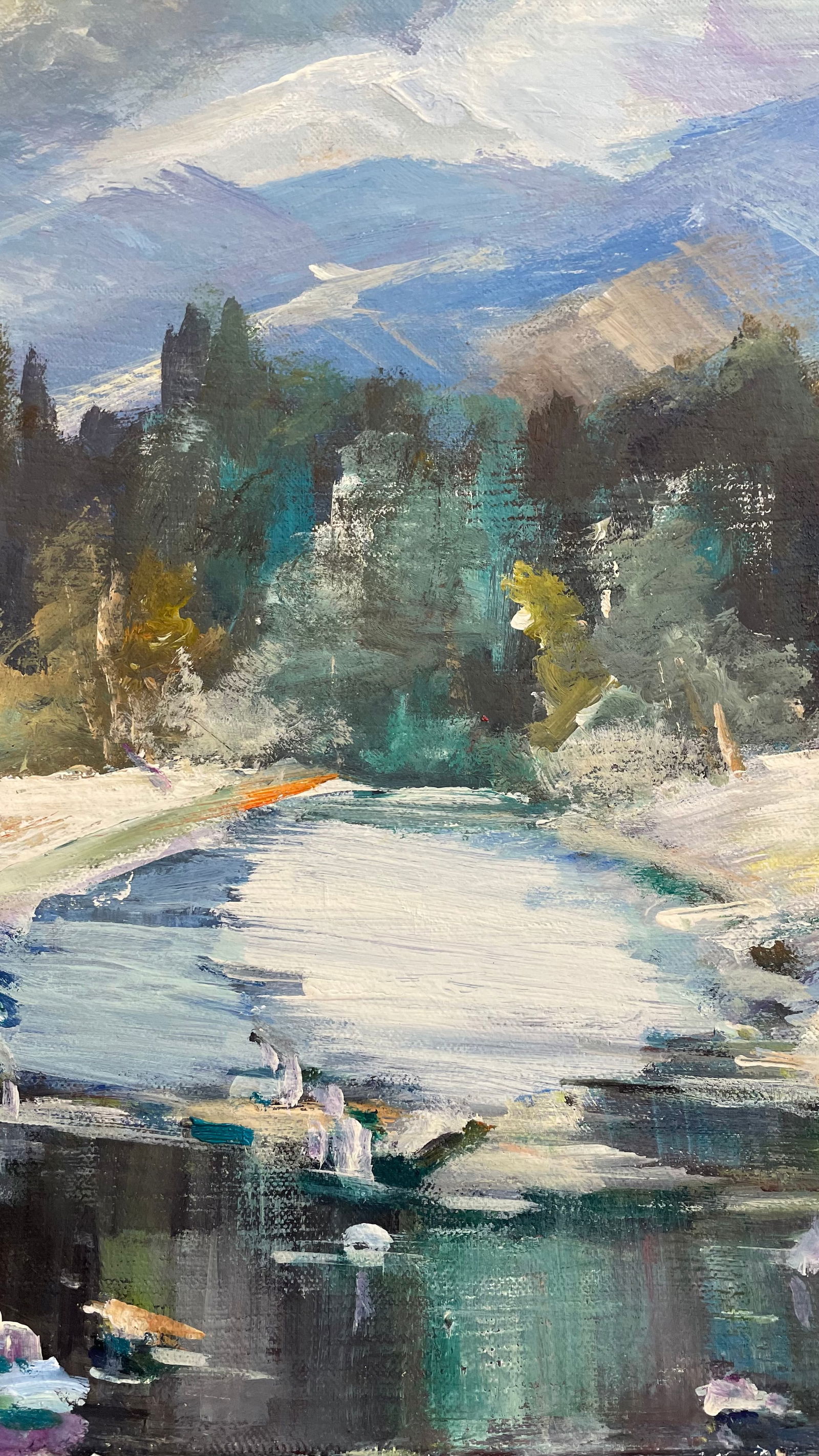 Oil painting Winter in the Carpathian Ivan Romanyuk - 3