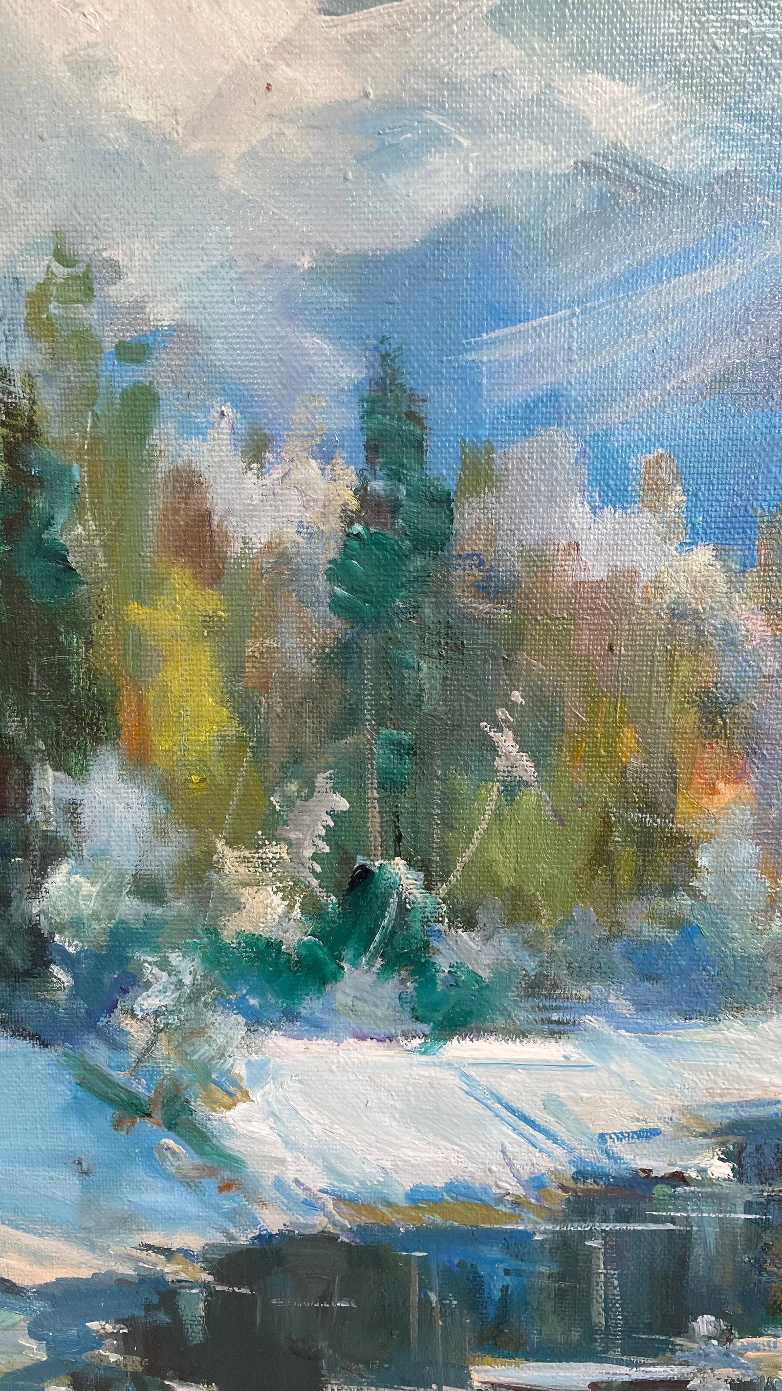 Oil painting Carpathian river Ivan Romanyuk - 7