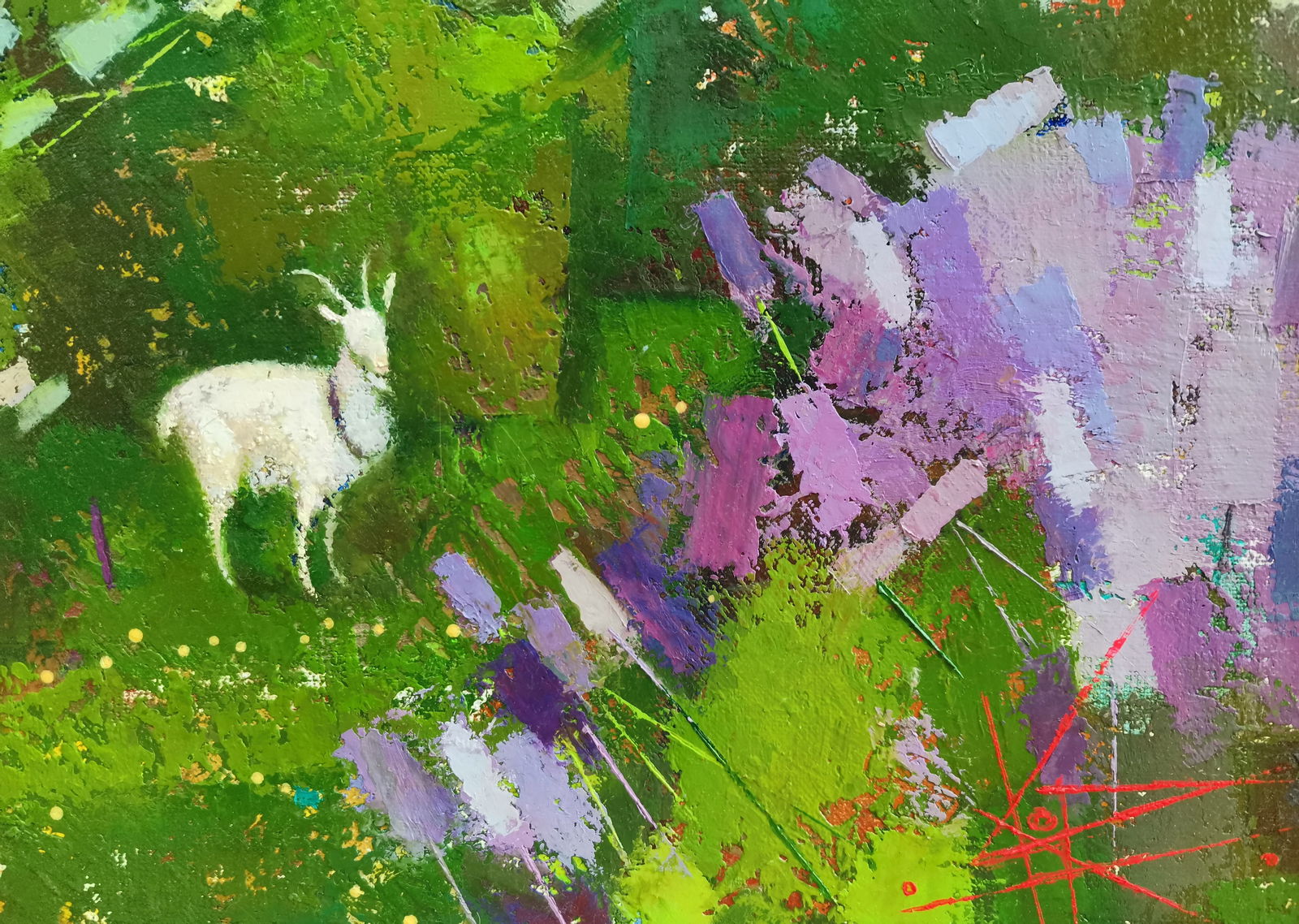 Abstract Oil painting In the shadow of lilac Oksana Kyrylenko - 3