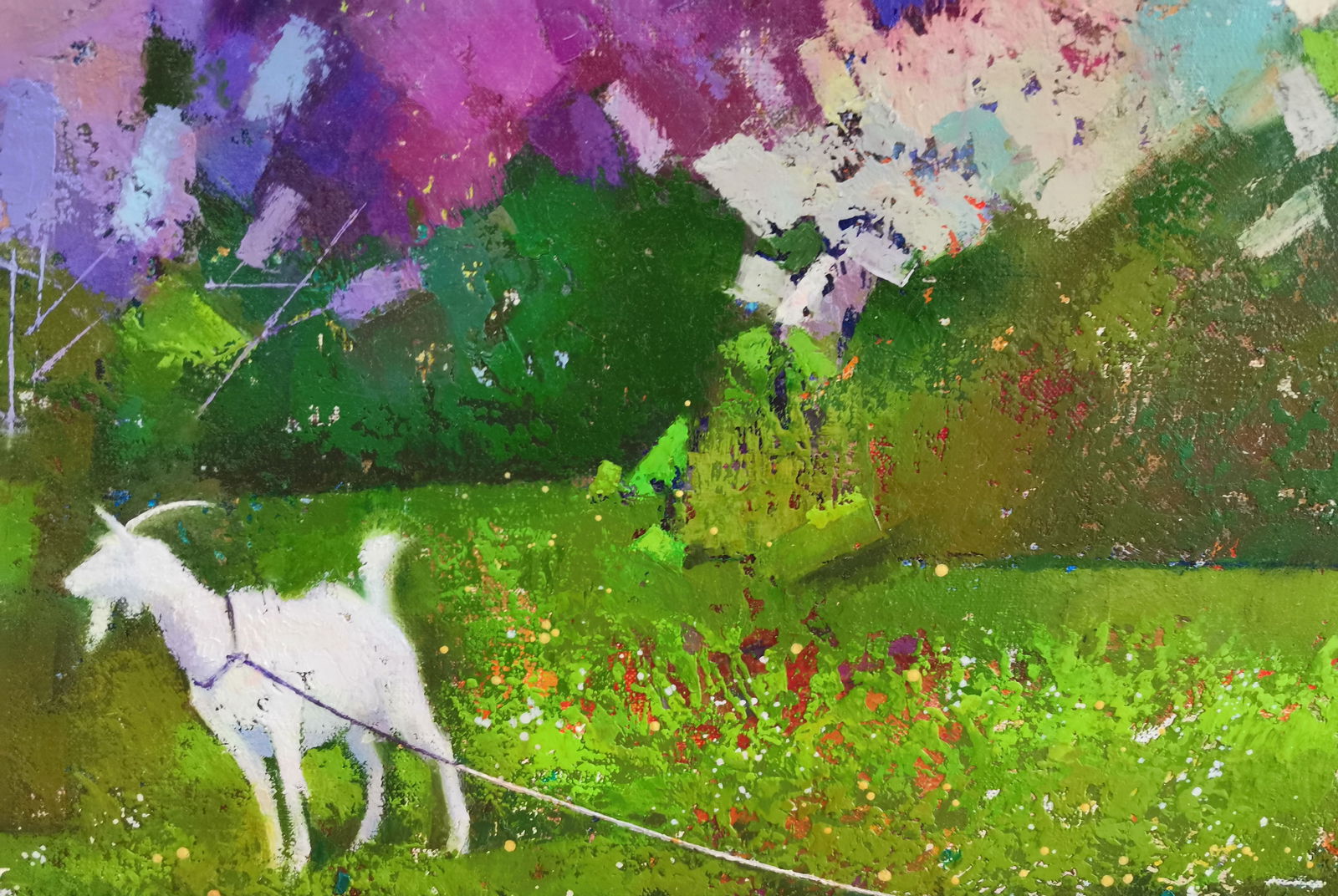 Abstract Oil painting In the shadow of lilac Oksana Kyrylenko - 4