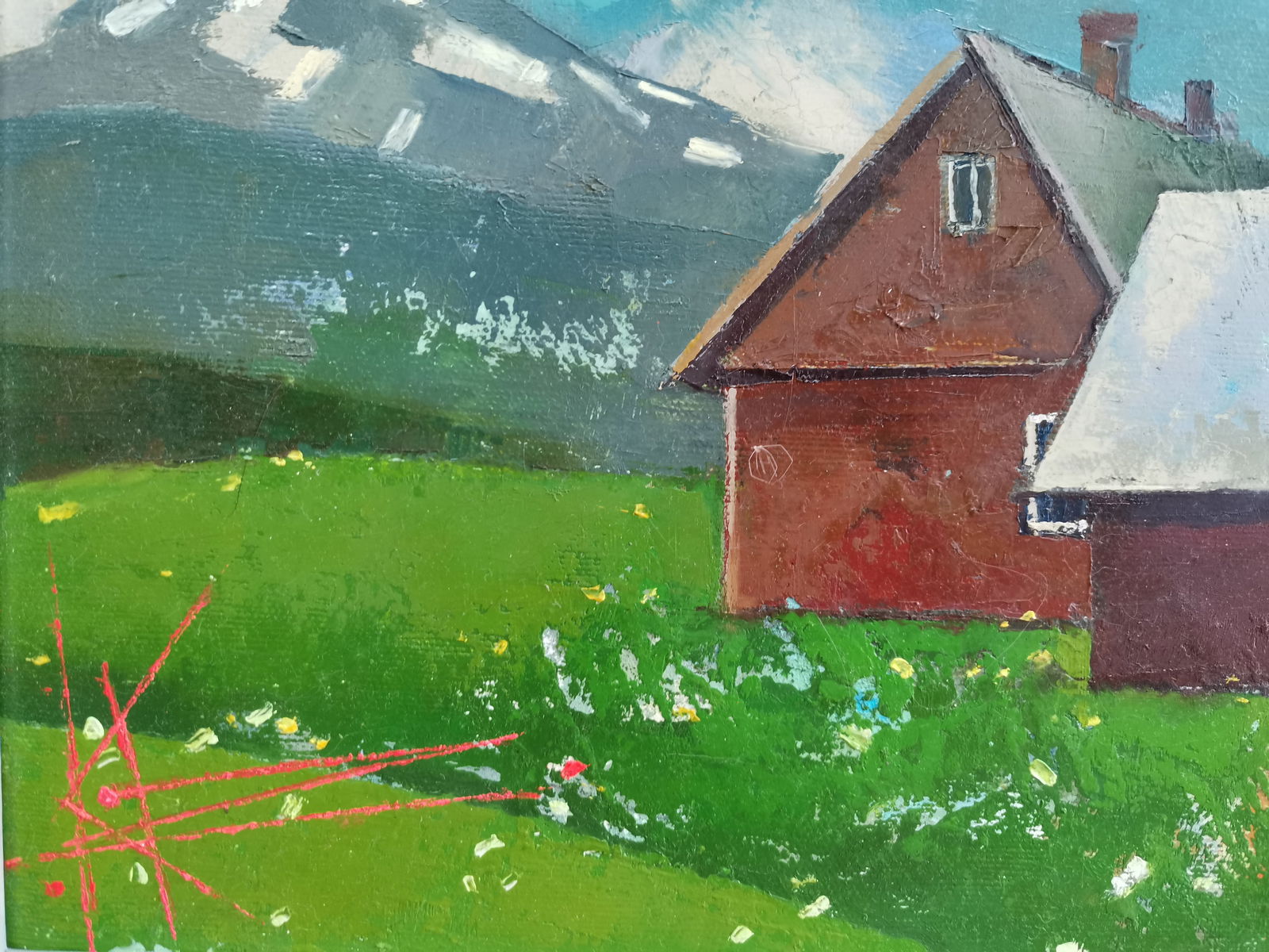 Abstract Oil painting Carpathian motif Oksana Kyrylenko - 3