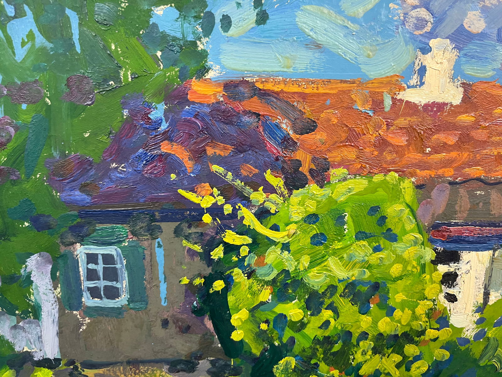 Oil painting Summer yard Kolosovsky G. - 3