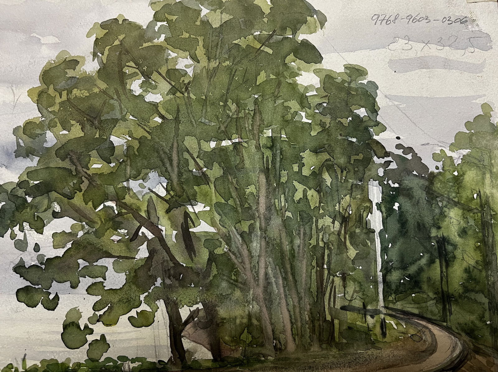 Watercolor painting Sea beach Krikhatsky - 2