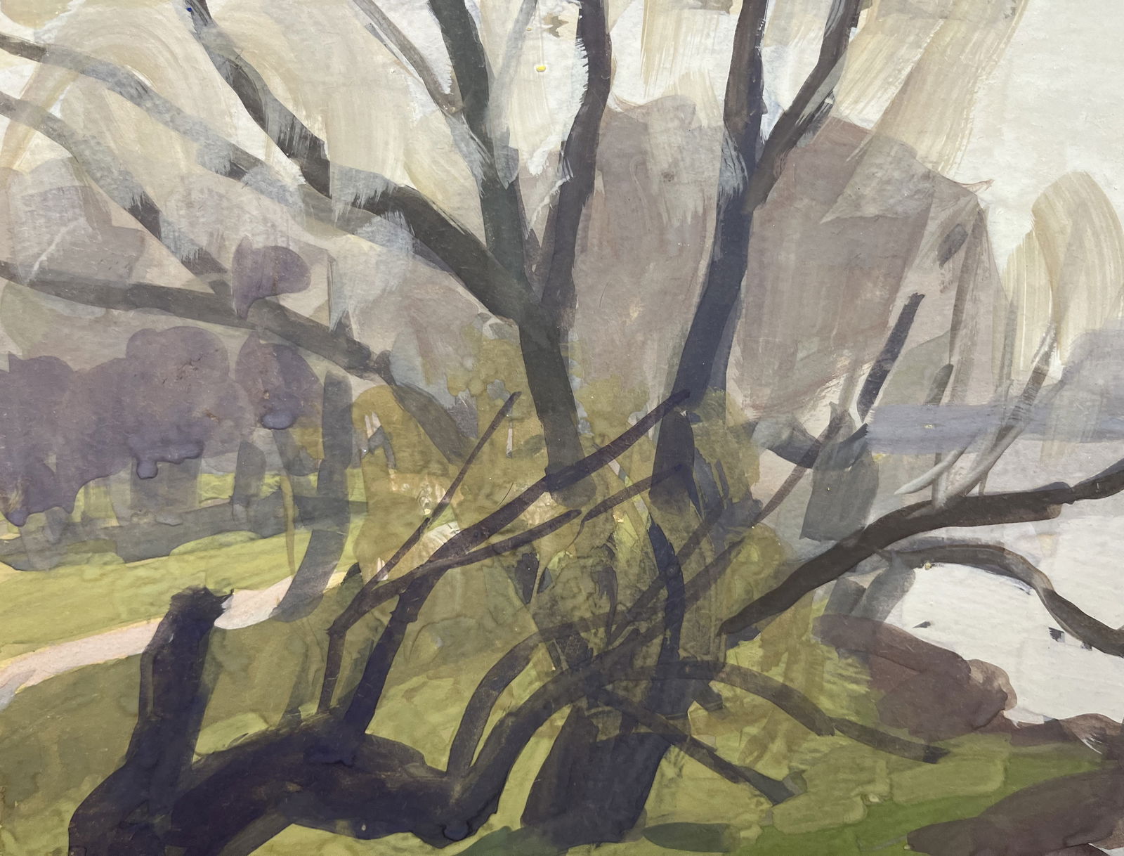 Watercolor painting Quiet river Maciejewskaya - 2