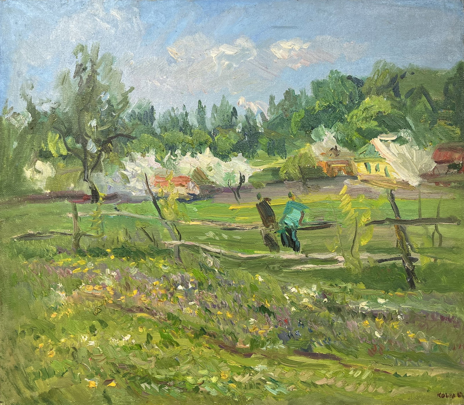 Oil painting Outside the village Kogan-Shatz - 3