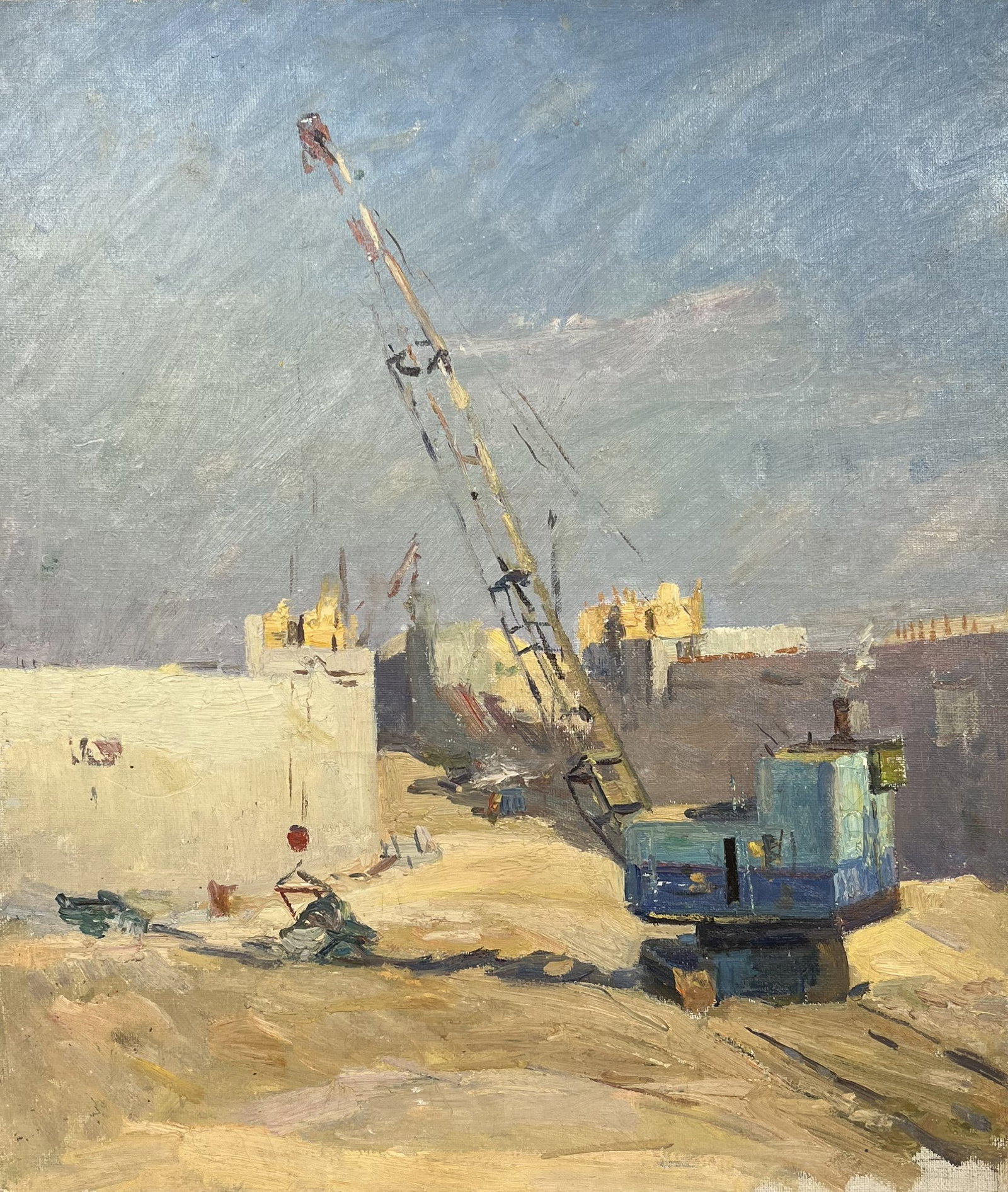 Oil painting At a construction site Strelov A - 2