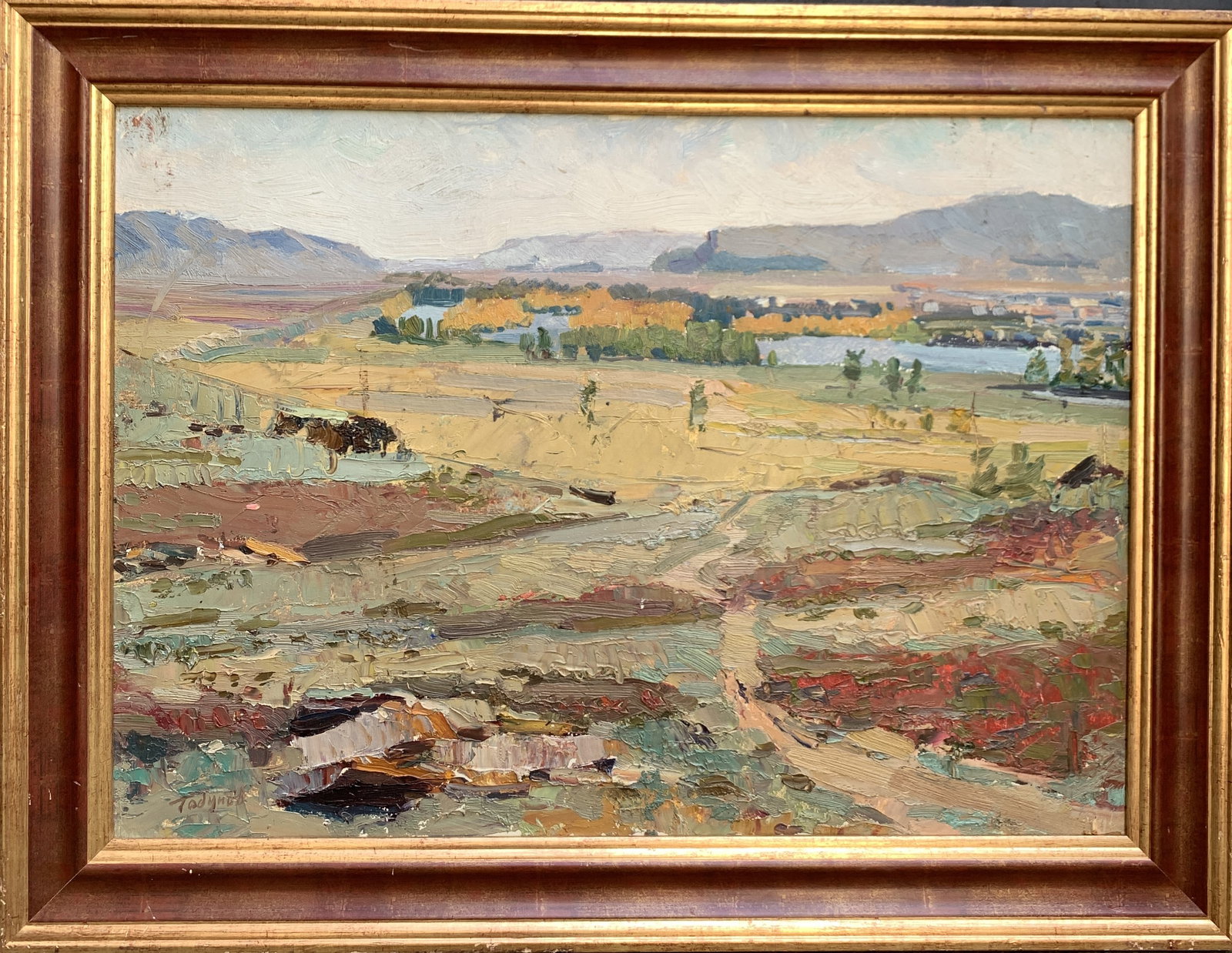 Oil painting The next town Godunov: Title: Oil painting The next town Godunov Description: 167AADuk Painter: Godunov Size: 51x70.5 cm/20.07x27.55 inches Components: oil, canvas Original painting from our collection ERA: Short