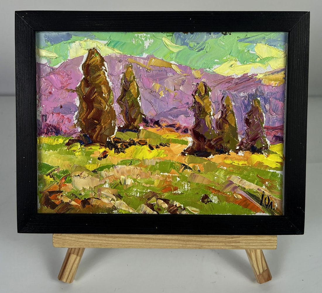 Oil painting With a view of the mountains Oleksiy Ivanyuk: Title: Oil painting With a view of the mountains Oleksiy Ivanyuk Description: NoAAA6176 *** ABOUT THIS PAINTING *** * TITLE: "With a view of the mountains" * ARTISTS: Oleksiy Ivanyuk * SIZE: 15x20 cm/