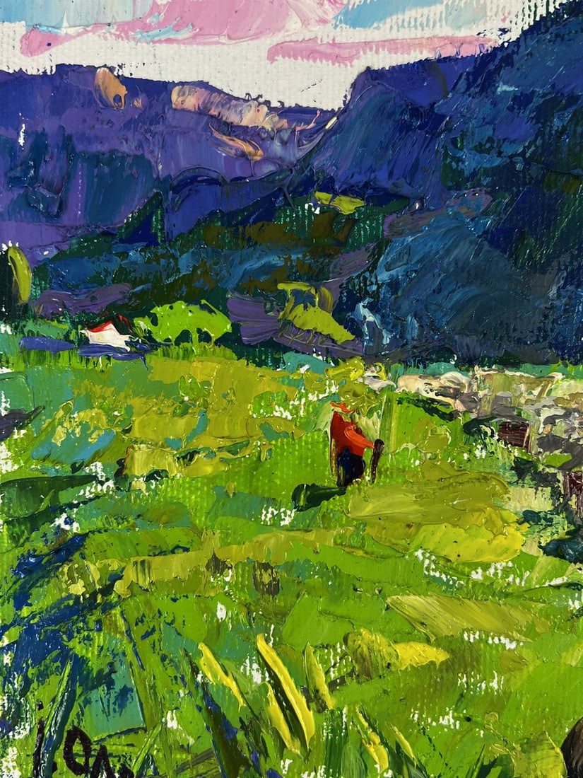 Oil painting Meadows Before the Mountains Oleksiy Ivanyuk - 4