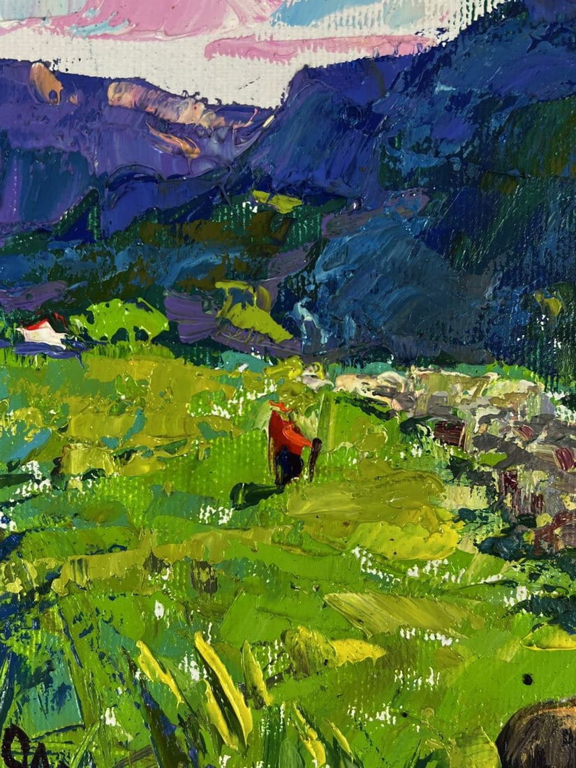 Oil painting Meadows Before the Mountains Oleksiy Ivanyuk - 5