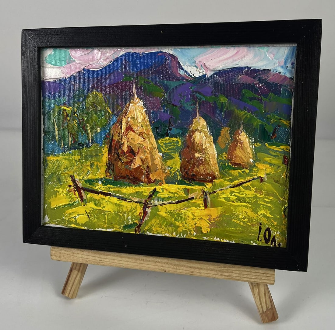 Oil painting Mowed Hay in the Field Oleksiy Ivanyuk - 2