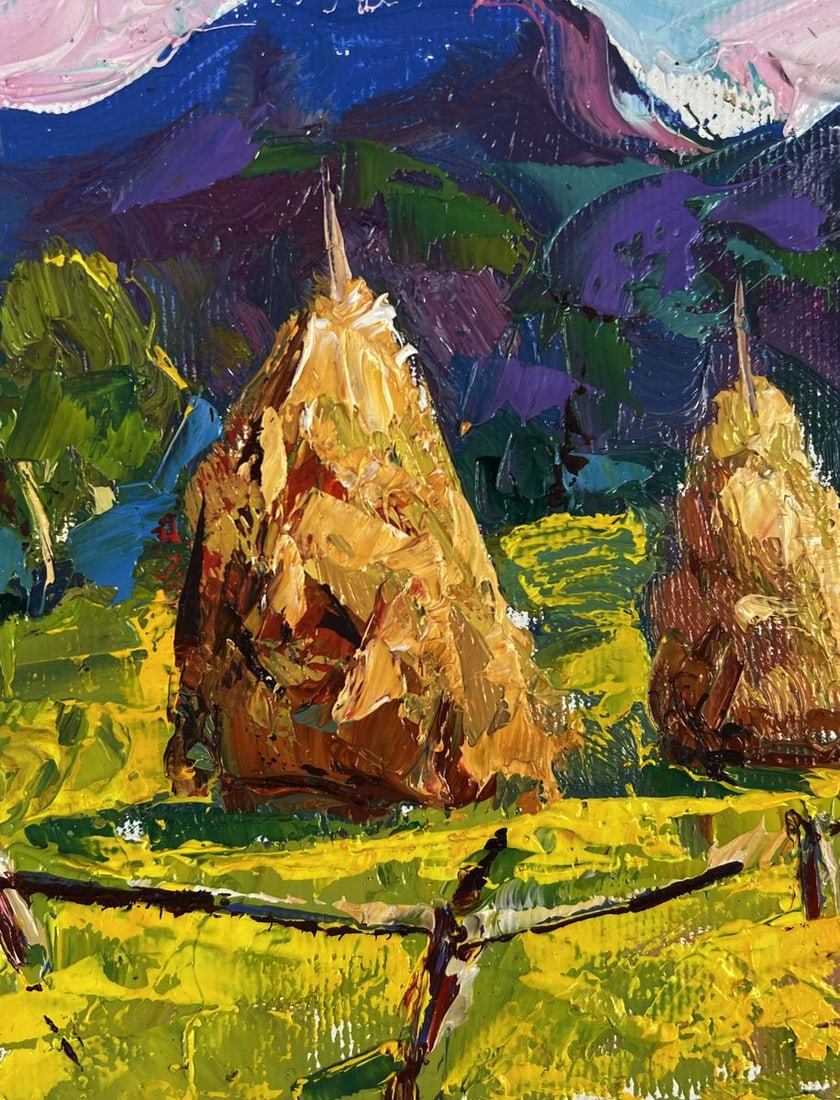 Oil painting Mowed Hay in the Field Oleksiy Ivanyuk - 5