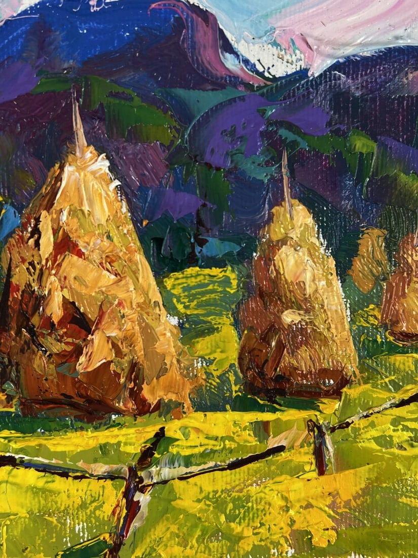 Oil painting Mowed Hay in the Field Oleksiy Ivanyuk - 7