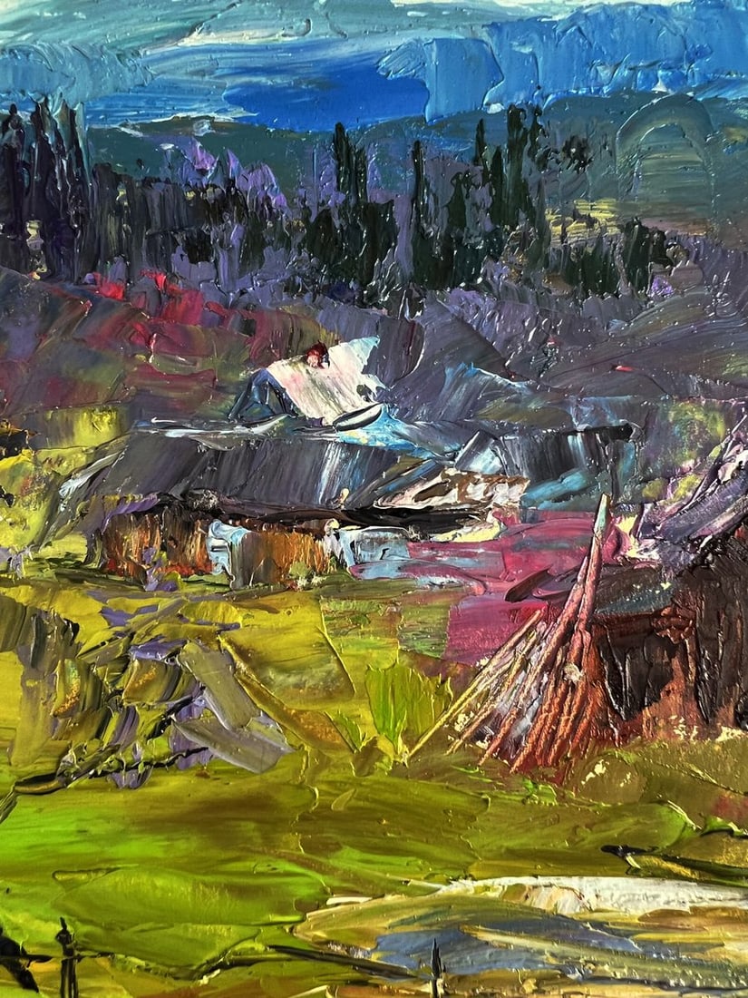 Oil painting Village in the mountains Boris Serdyuk - 7