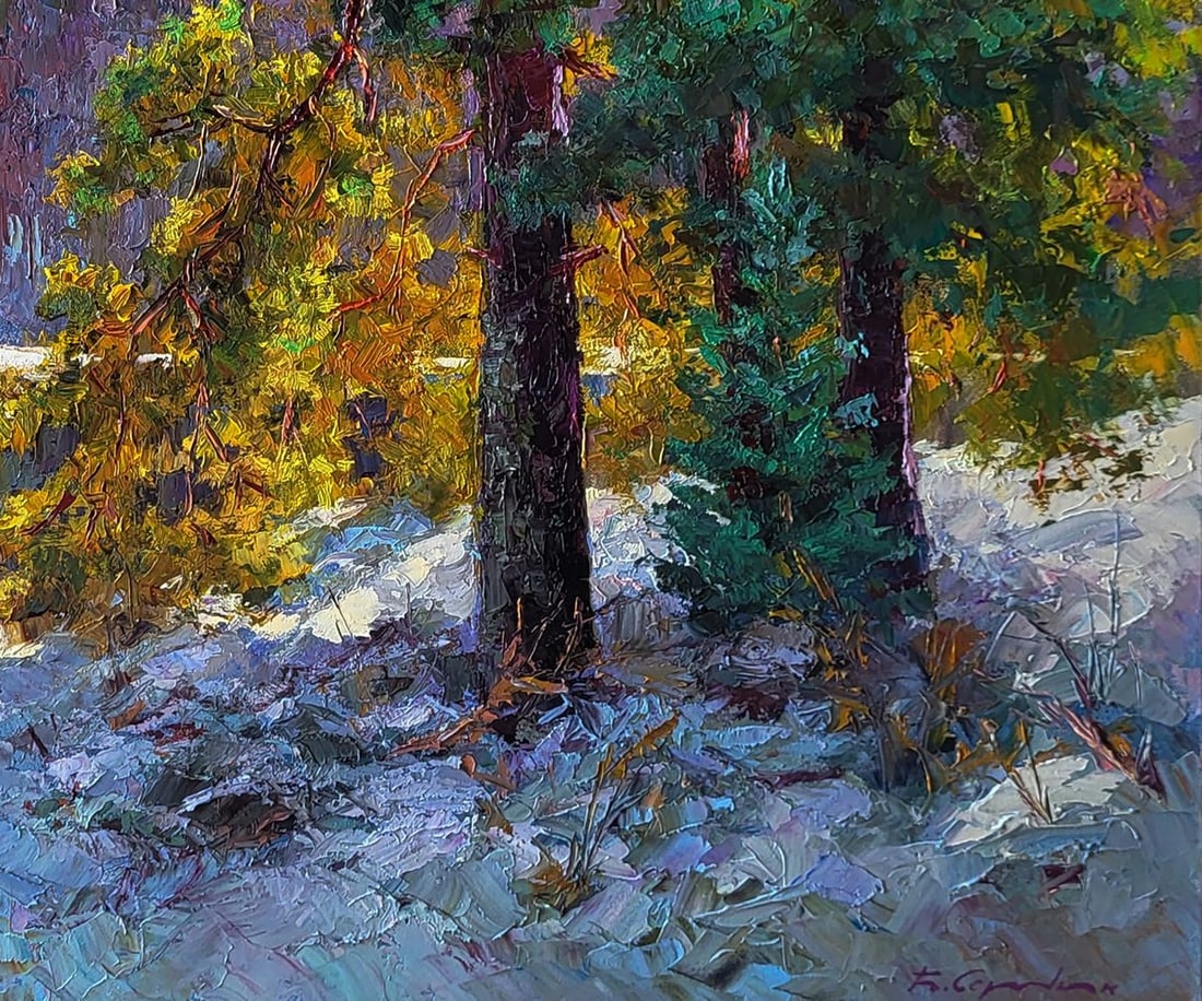 Oil painting It snowed in the mountains Boris Serdyuk - 4