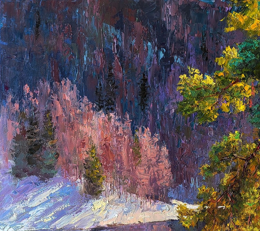 Oil painting It snowed in the mountains Boris Serdyuk - 7