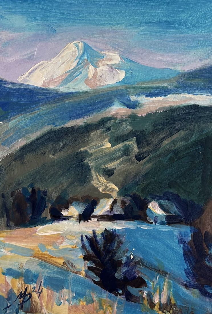 Acrylic painting Winter warm comfort Mykhailo Patskan - 3