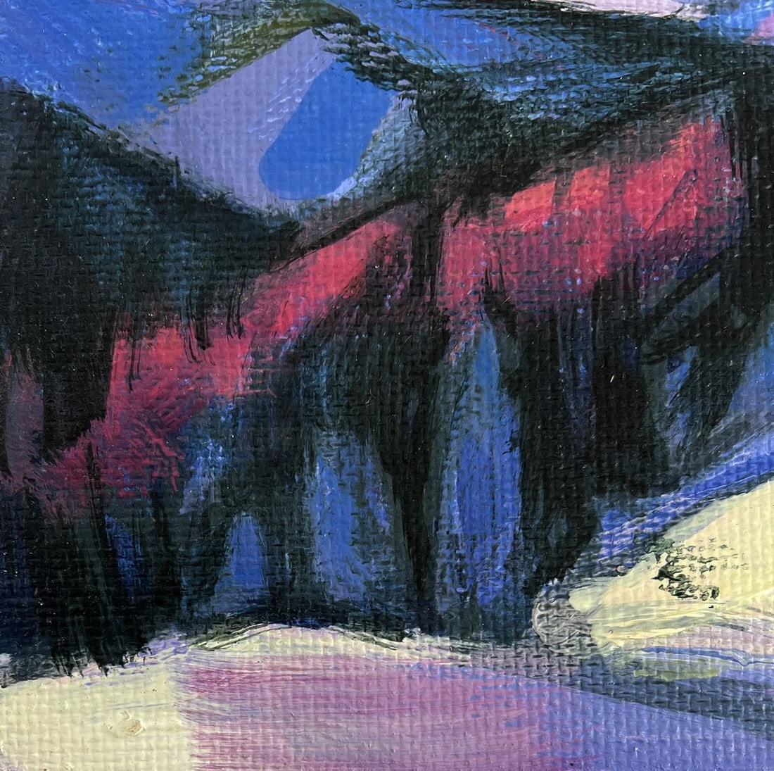Acrylic painting Pink sunset behind the mountains Mykhailo Patskan - 7
