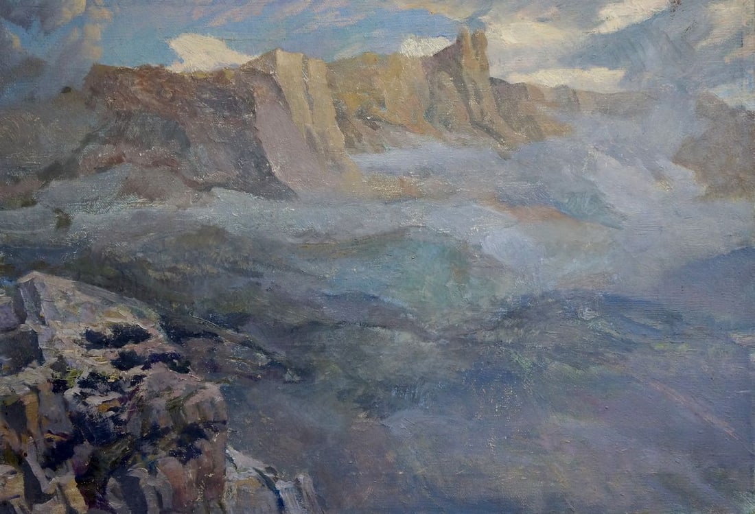 Oil painting Fog appeared Golembievskaya Tatyana Nikolaevna: Title: Oil painting Fog appeared Golembievskaya Tatyana Nikolaevna Description: NoVern 1039 *** ABOUT THIS PAINTING *** * TITLE: "Fog appeared" * ARTISTS: Golembievskaya Tatyana Nikolaevna * SIZE: 49x