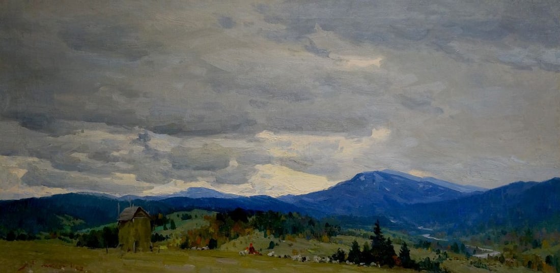 Oil painting To the rain Zhabinsky Leonid Andreevich: Title: Oil painting To the rain Zhabinsky Leonid Andreevich Description: NoVern 1061 *** ABOUT THIS PAINTING *** * TITLE: "To the rain" * ARTISTS: Zhabinsky Leonid Andreevich * SIZE: 60x120 cm/'23.62x