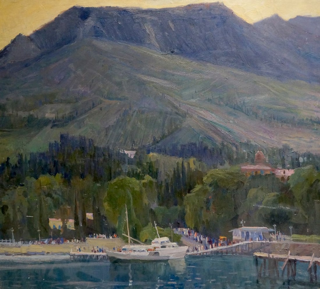 Oil painting Twilight: Title: Oil painting Twilight Description: NoVern 1187 *** ABOUT THIS PAINTING *** * TITLE: "Twilight" * ARTISTS: Unknown artist * SIZE: 89x99 cm/'35.03x38.97 inches' * MEDIUM: oil, canvas *