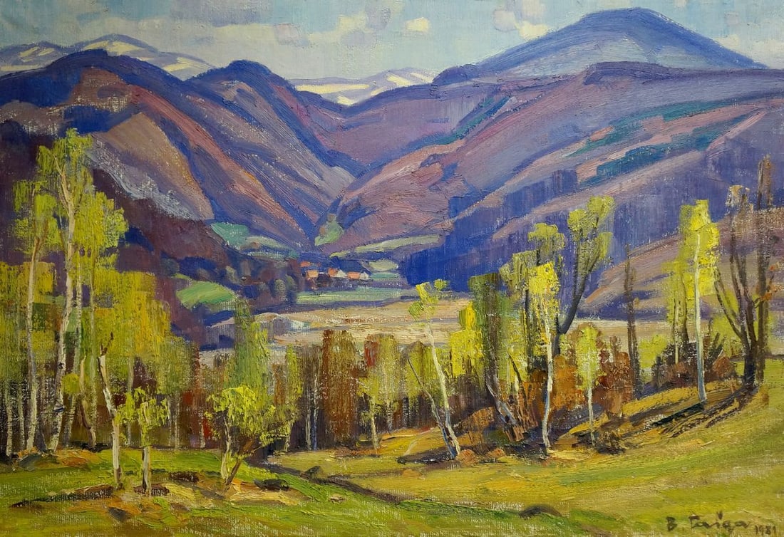 Oil painting Mountain landscape Gabda Vasily Georgievich: Title: Oil painting Mountain landscape Gabda Vasily Georgievich Description: NoVern 1224 *** ABOUT THIS PAINTING *** * TITLE: "Mountain landscape" * ARTISTS: Gabda Vasily Georgievich * SIZE: 75x110 cm