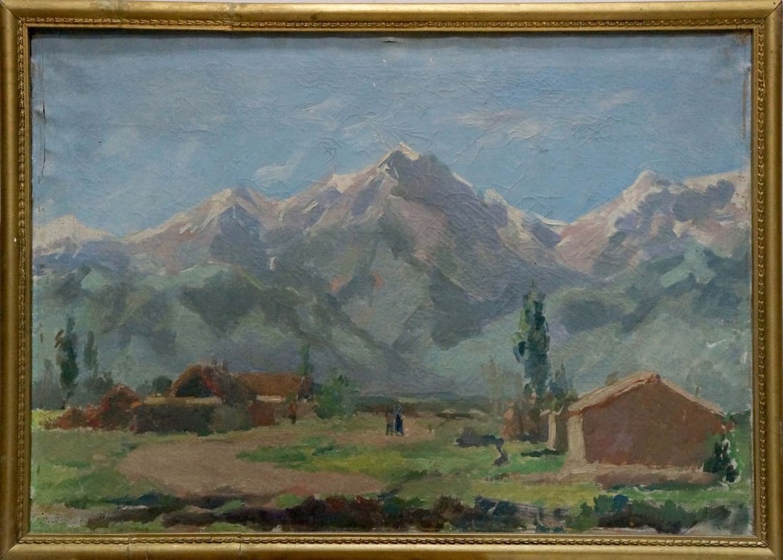 Oil painting Landscape in the mountains: Title: Oil painting Landscape in the mountains Description: NoVern 1634 *** ABOUT THIS PAINTING *** * TITLE: "Landscape in the mountains" * ARTISTS: Unknown artist * SIZE: 49x68 cm/'19.29x26.77 inches