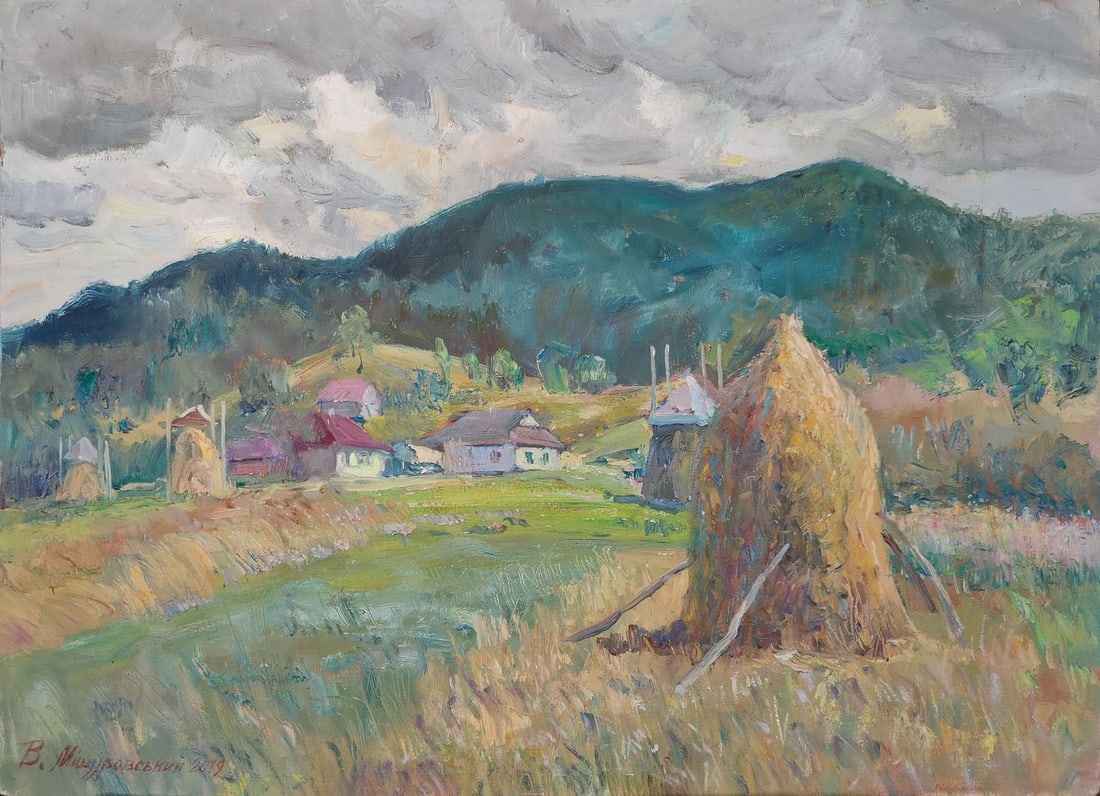 Oil painting Midsummer Mishurovsky V. V.: Title: Oil painting Midsummer Mishurovsky V. V. Description: No58 *** ABOUT THIS PAINTING *** * TITLE: "Midsummer" * ARTISTS: Mishurovsky V. V. * SIZE: 50x70 cm/ 19,68x27,55 inches * MEDIUM: Oil, card