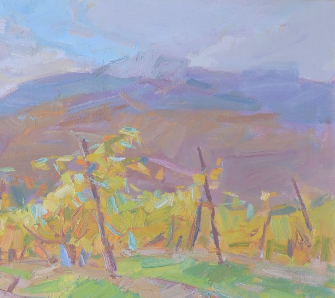Oli painting Autumn vineyards Tepeta Miacheslav: Title: Oli painting Autumn vineyards Tepeta Miacheslav Description: NoTep 61 *** ABOUT THIS PAINTING *** * TITLE: "Autumn vineyards" * ARTISTS: Tepeta Miacheslav * SIZE: 60?80 cm/23.62x31.49 inches' *